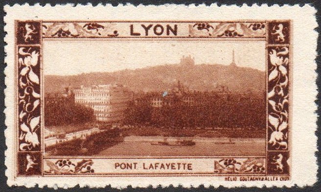 France : Lyon : Vignette Cinderella Exposition 1914 Tramway